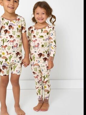 Little Sleepies Wild Frontier Kids Pajama Set in Cream